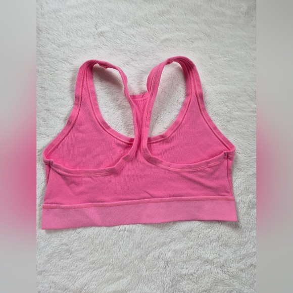 SKIMS Cotton Jersey Racerback Bra Sugar Pink Large Discontinued - Picture 3 of 5